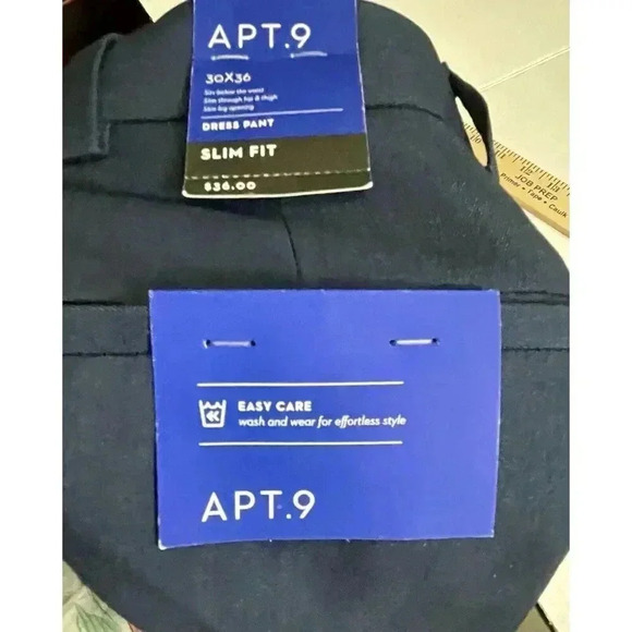 Apt 9 Men’s Blue‎ Dress Pants Slim Fit Easy Care 30W x 36L NWT - Picture 5 of 5
